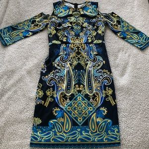 NWOT Paisley Printed Cold Shoulder Dress